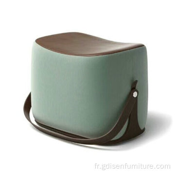 Tabouret ottoman fantaisie en cuir pour le design d&#39;intérieur